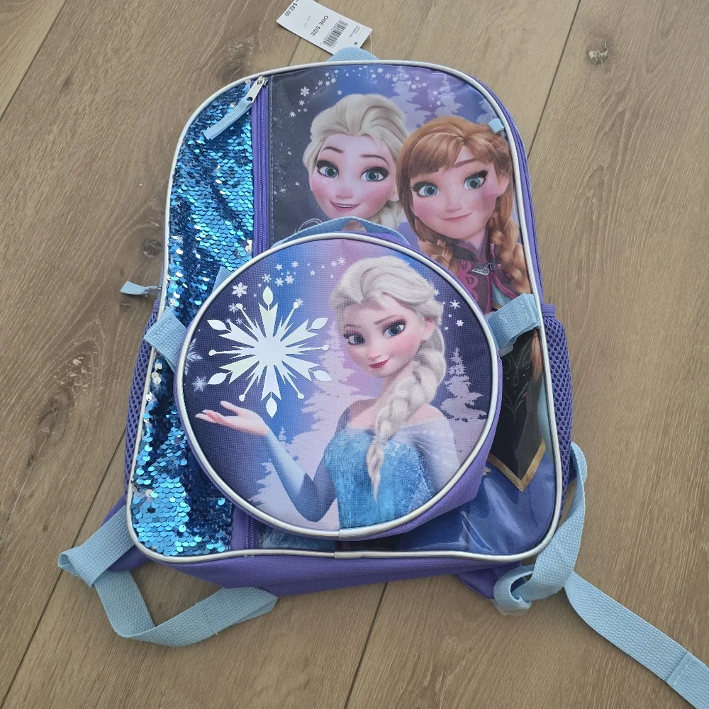 Two Piece Disney Frozen Set Backpack And Insulated Lunch Bag New